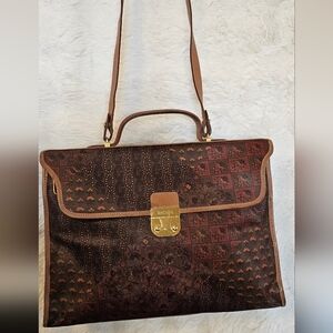 Escada Brown and Gold Patterned Tote
